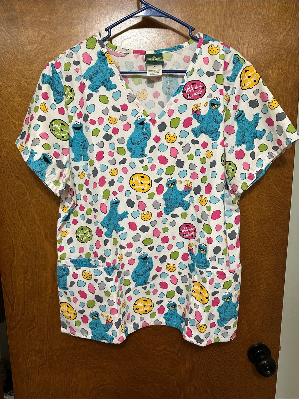 Sesame Street Cookie Monster Scrub Top